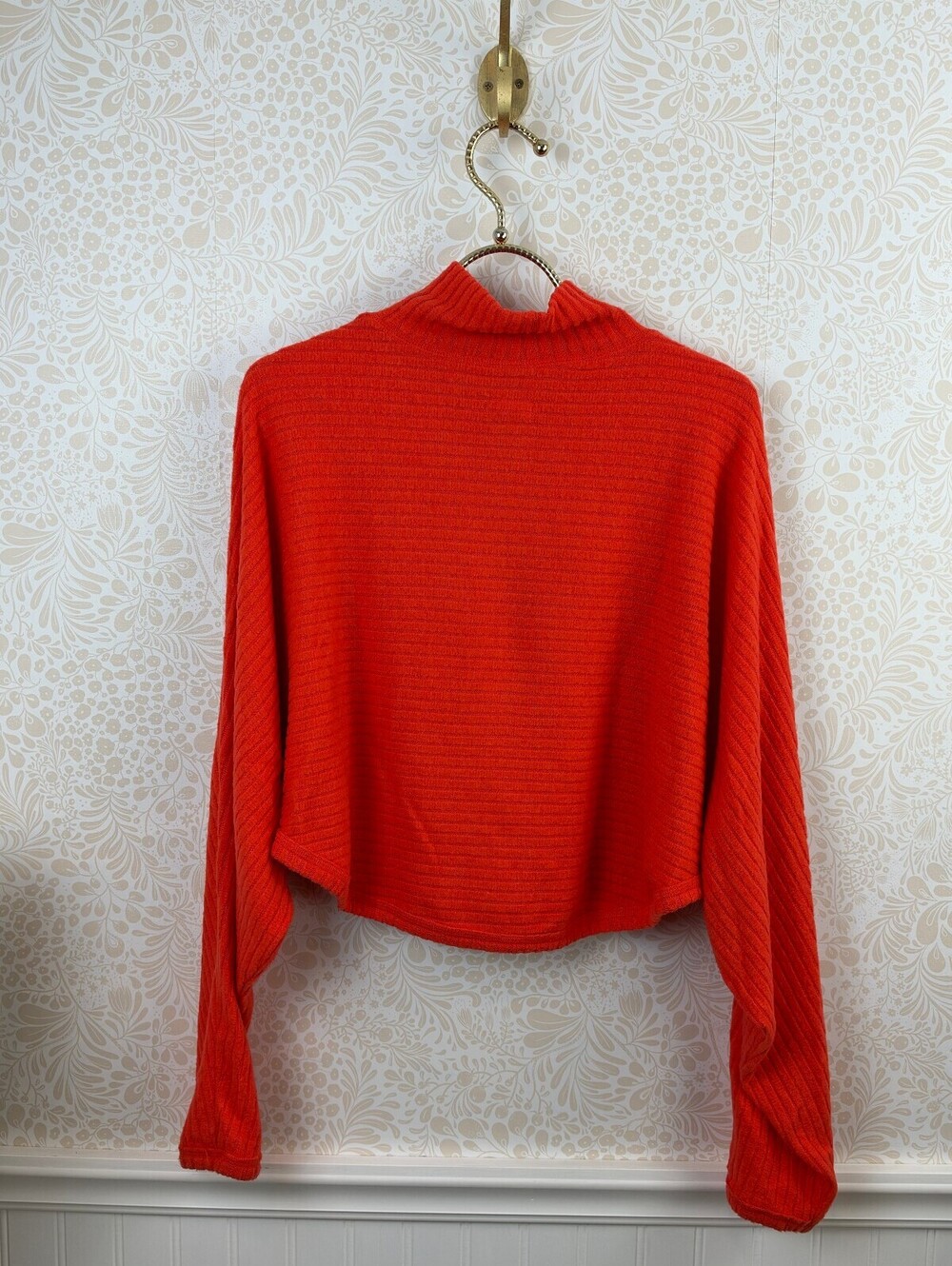 Pilcro by Anthropologie Red Cozy Ribbed Turtleneck Batwing Pullover - Size - XS - Picture 6 of 9